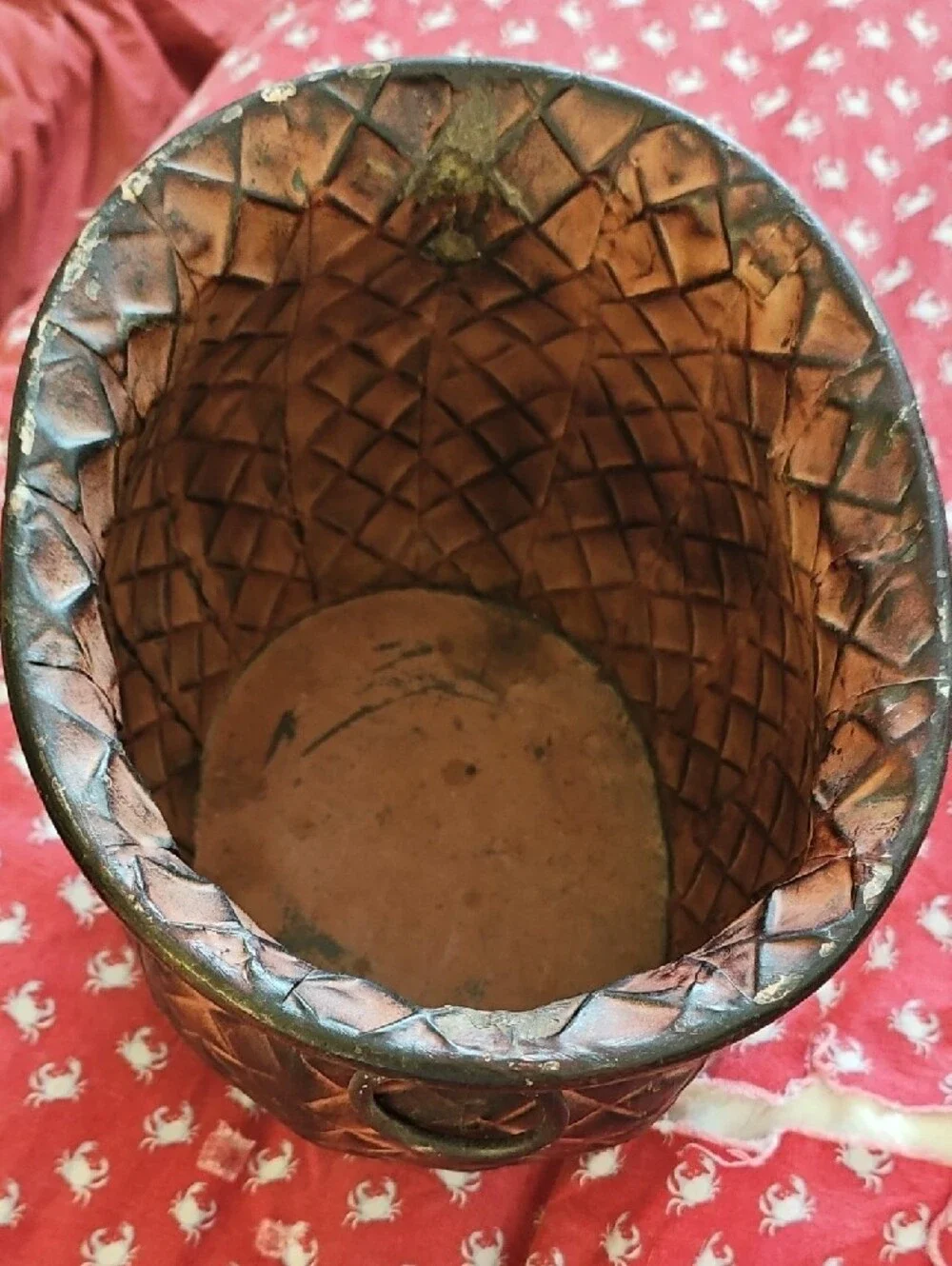 Decorative Copper-Tone Textured Planter - Home Accents